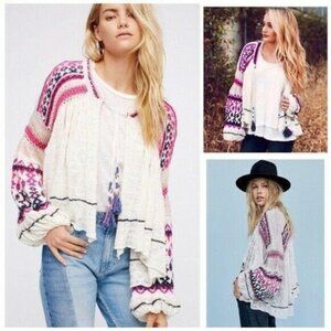 Free People Dreamland Knit Oversized Cardigan Cardi Sweater Top S